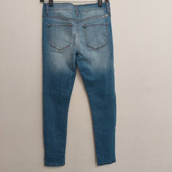 Kancan Caroline Blue Mid Rise Distressed Ankle Skinny Jeans Sz 5 / 26 Stretchy - Picture 7 of 12
